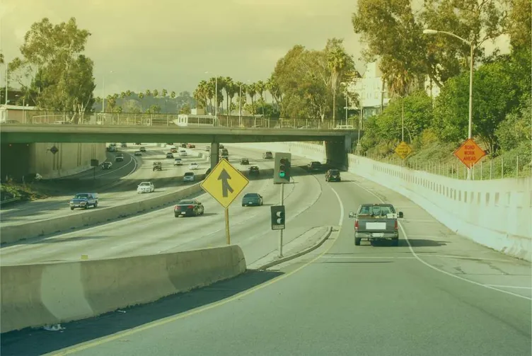 Rijstroken op de snelweg in de USA